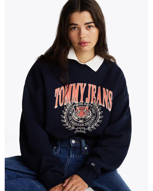 Tommy Hilfiger Blue Logo Boxy Sweatshirt