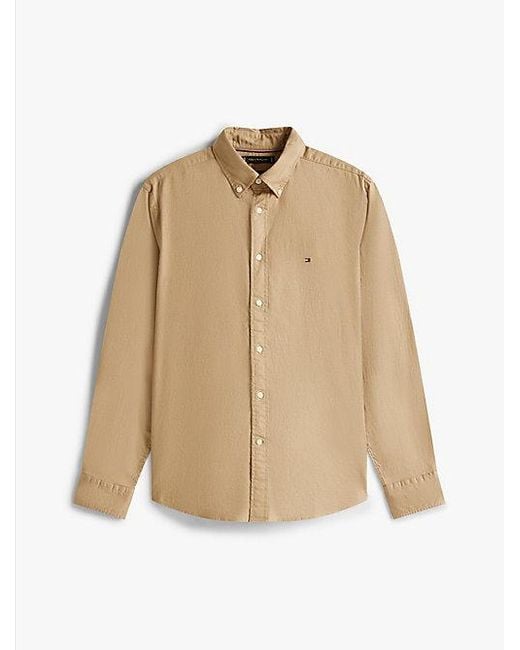 Tommy Hilfiger Th Flex Regular Fit Overhemd Van Flanel in het Natural voor heren