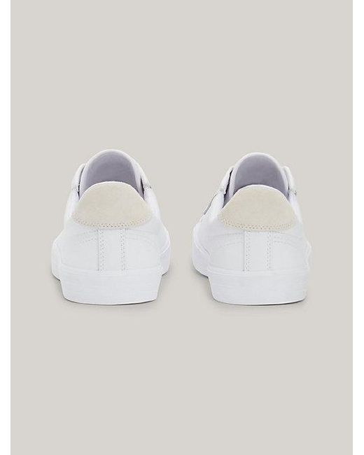 Tommy Hilfiger Leren Sneaker Met Bumperneus En Logo in het White voor heren