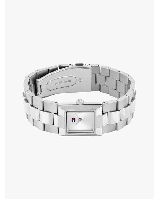 Tommy Hilfiger White Stainless Steel Square Dial Bracelet Watch