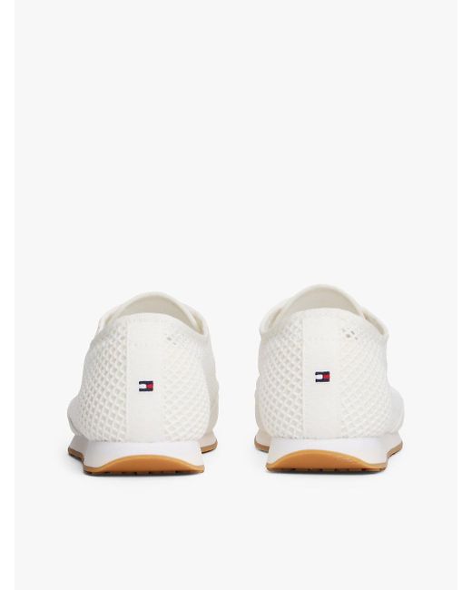 Baskets En Maille Ajourée À Drapeau En Émail Tommy Hilfiger en coloris White
