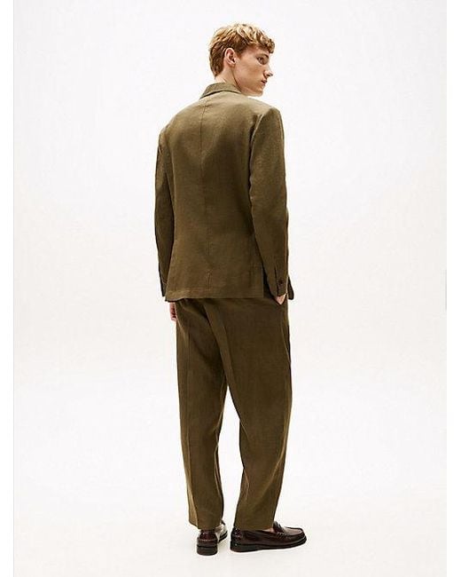 Tommy Hilfiger Single-Breasted Blazer Van Puur Linnen in het Green voor heren
