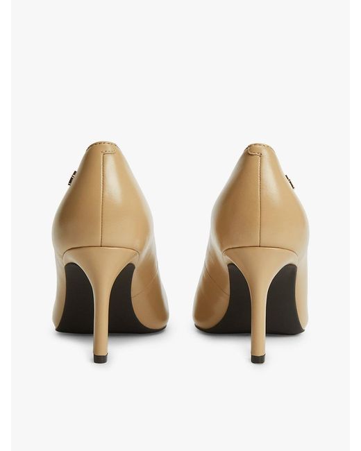 Tommy Hilfiger White Th Monogram Leather High Heels