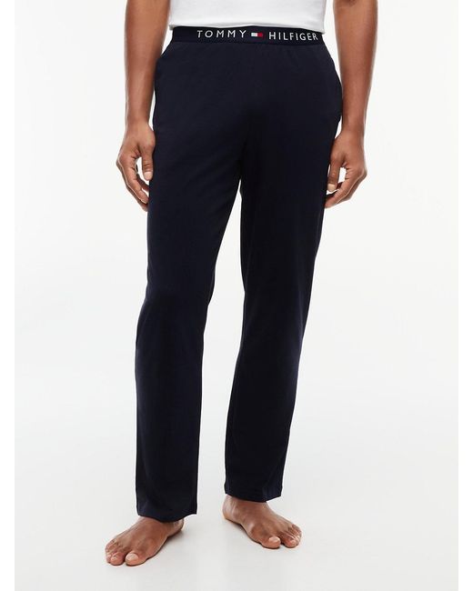 Tommy Hilfiger Blue Logo Waistband Trousers for men
