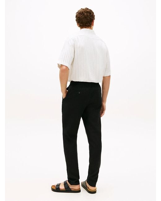 Tommy Hilfiger White Harlem Tapered Leg Linen Blend Chinos for men
