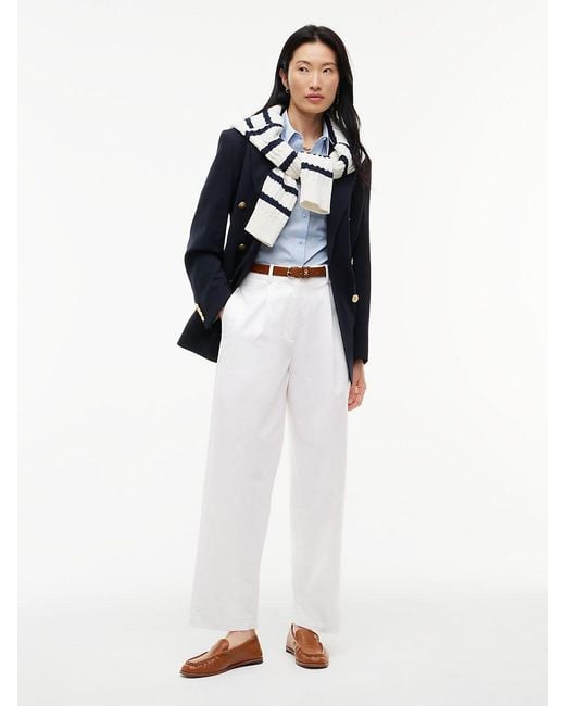 Tommy Hilfiger White Pleated Barrel Chinos