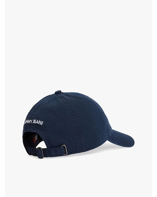 Tommy Hilfiger Blue Wavy Logo Washed Twill Baseball Cap for men