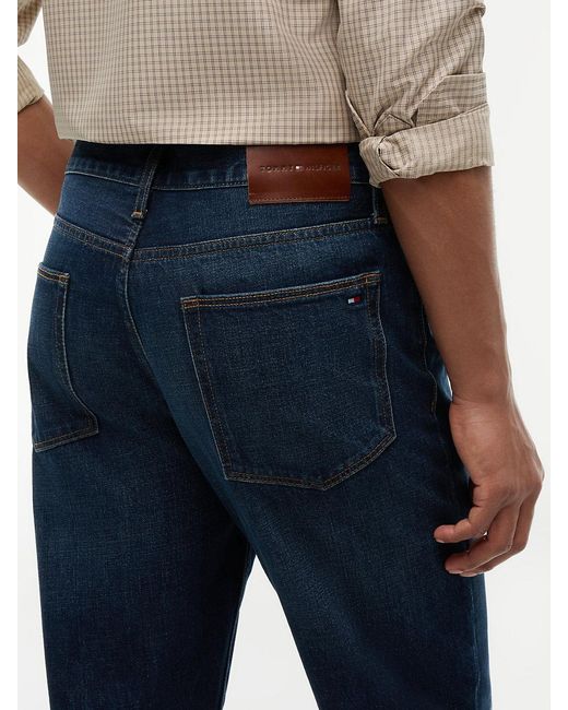 Tommy Hilfiger Blue Faded Regular Tapered Leg Jeans for men