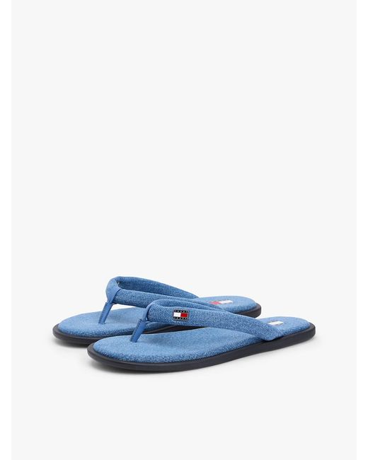 Tommy Hilfiger Blue Padded Strap Flip-Flops