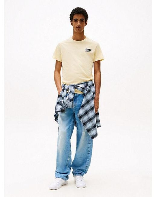 Tommy Hilfiger Slim Fit T-Shirt Met Bubbellogo in het Natural voor heren