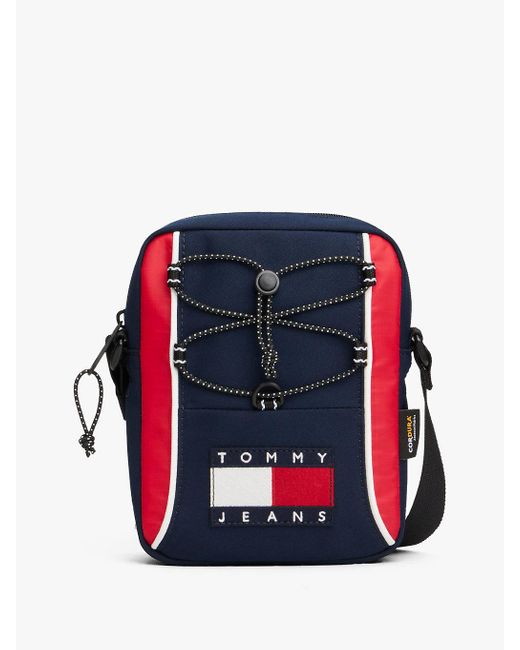 Tommy Hilfiger Blue Archive Colour-Blocked Crossbody Reporter Bag for men
