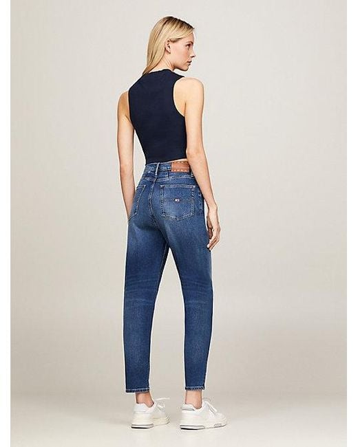 Tommy Hilfiger Mom Ultra High Rise Tapered Jeans in het Blue