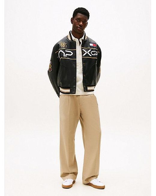Tommy Hilfiger The Apxgp Collection Tapered Broek Met Plooi in het Natural voor heren
