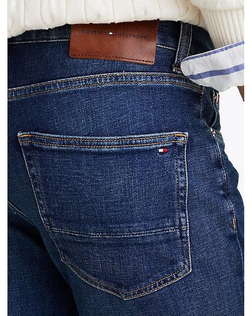 Vaqueros Denton De Pernera Recta Con Efecto Usado Tommy Hilfiger de hombre de color Blue