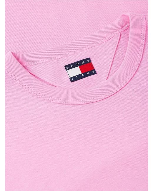 Tommy Hilfiger Pink Tommy Flag Crew Neck T-Shirt for men