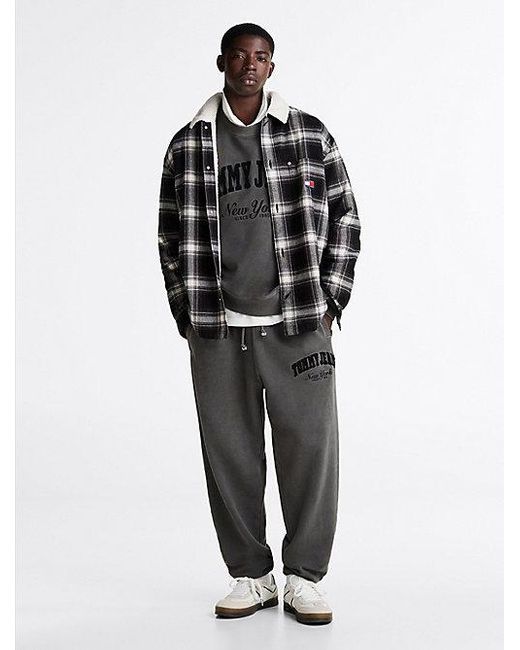 Tommy Hilfiger Relaxed Fit Overshirt Met Sherpakraag in het Gray voor heren