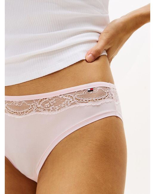 Tommy Hilfiger White Lace Trim Microfibre Briefs