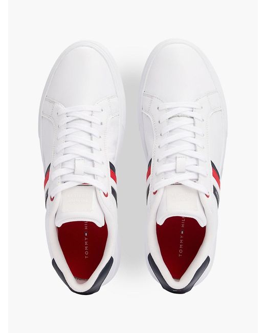 Tommy Hilfiger White Essential Leather Cupsole Trainers for men