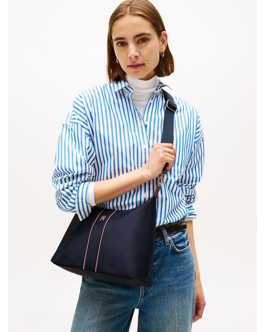 Borsa Con Nastro Iconico di Tommy Hilfiger in Blue