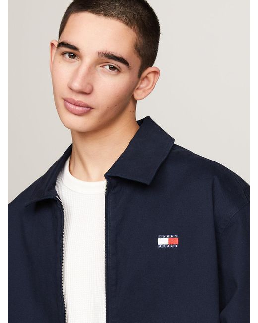 Tommy Hilfiger Blue Zip-thru Logo Embroidery Regular Trucker Jacket for men