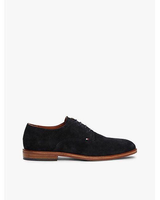 Tommy Hilfiger Derby-Schuh Aus Wildleder Mit Branding in White für Herren
