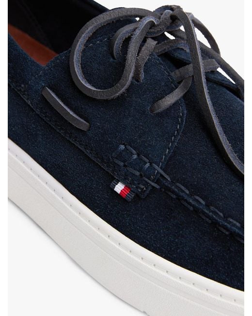 Chaussures Bateau Hybrides En Daim À Lacets Tommy Hilfiger pour homme en coloris Blue