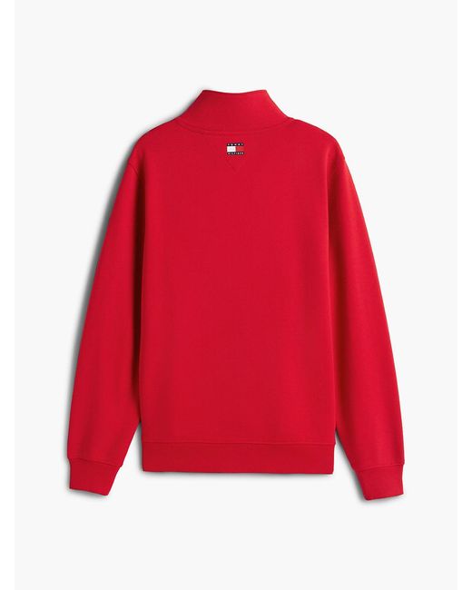 Tommy Hilfiger Red Th X Cadillac Formula 1 Team Back Graphic Half-Zip Sweatshirt for men