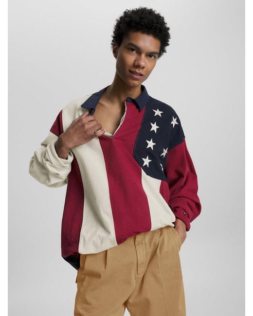 Tommy Hilfiger Red X Shawn Mendes Stars And Stripes Rugby Shirt for men