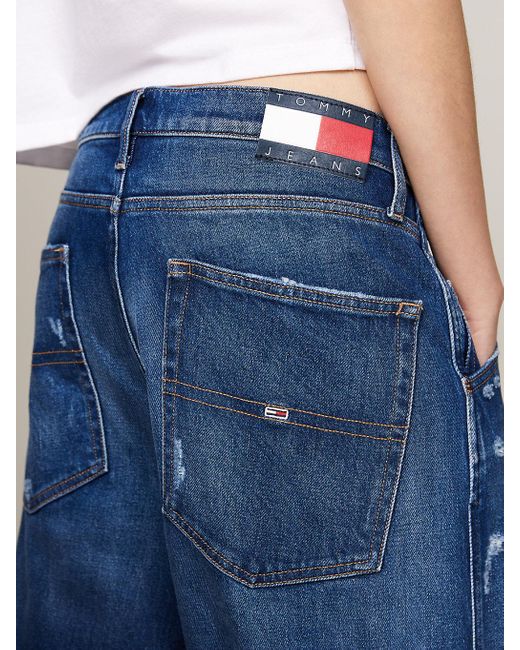 Tommy Hilfiger Blue Daisy Low Rise Baggy Distressed Jeans