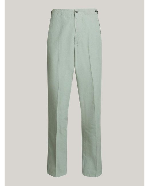 Tommy Hilfiger Green Pressed Crease Adjustable Waist Trousers for men
