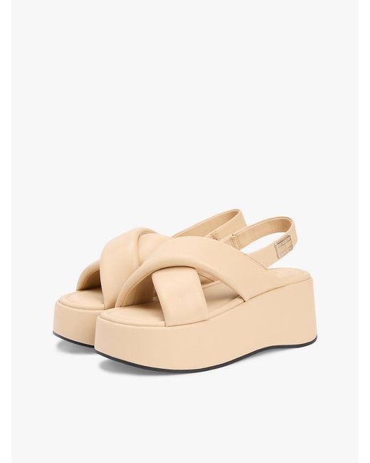 Tommy Hilfiger Natural Padded Strap Wedge Sandals