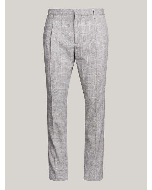 Tommy Hilfiger Natural Prince Of Wales Check Slim Trousers for men