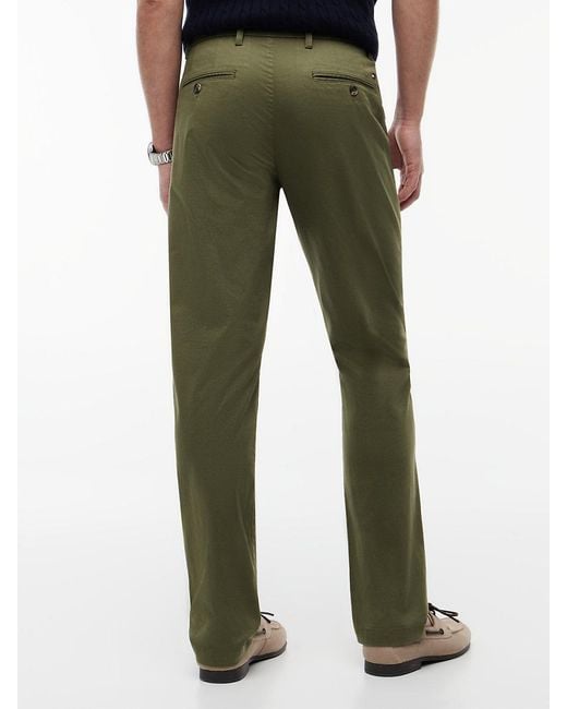 Tommy Hilfiger Green Denton Micro Print Straight Leg Chinos for men