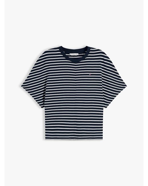 Tommy Hilfiger Blue Batwing Sleeve Crew Neck T-Shirt