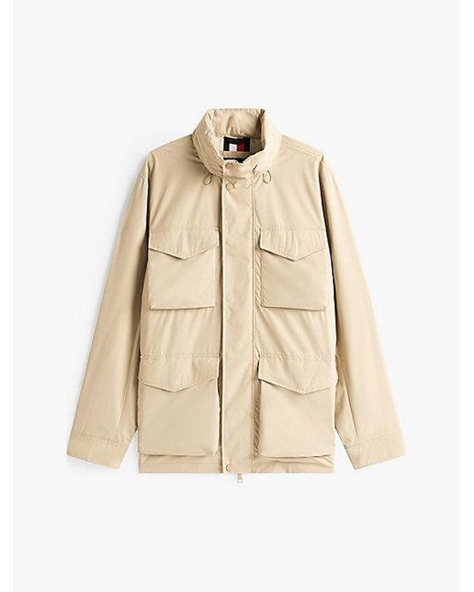 Tommy Hilfiger Field Jacket Met Opvouwbare Capuchon in het Natural voor heren