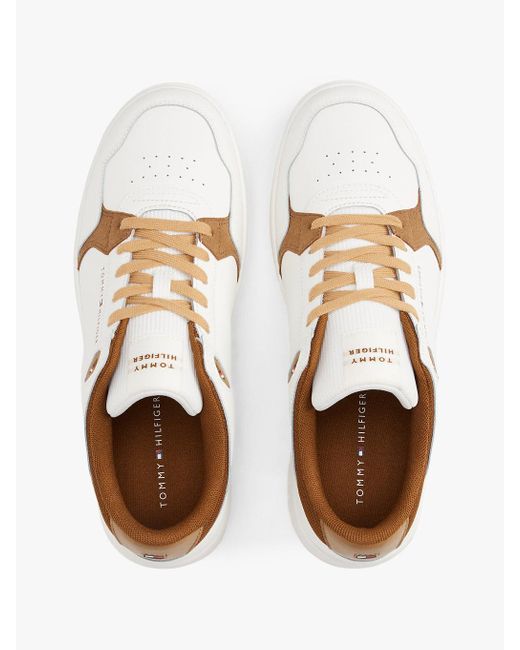 Chaussures De Basket Multitextures Crantées Avec Cuir Tommy Hilfiger pour homme en coloris Natural