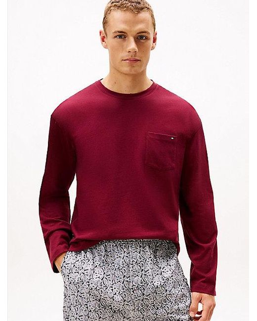 Tommy Hilfiger Original Lounge-Langarmshirt in Red für Herren