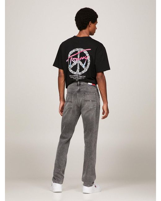 Tommy Hilfiger Gray Ryan Regular Straight Faded Black Jeans for men