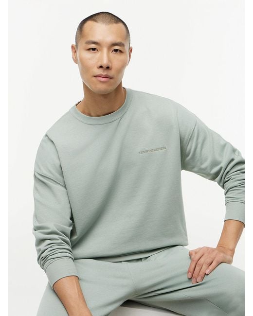 Tommy Hilfiger Gray Essential Logo Terry Lounge Track Top for men