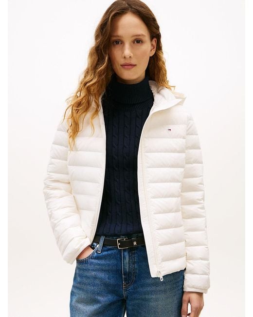 Tommy Hilfiger Blue Lightweight Slim Water Repellent Down Jacket