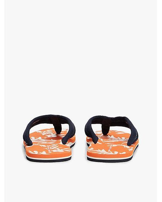 Tommy Hilfiger Teenslipper Met Webbing Band En Print in het Blue voor heren