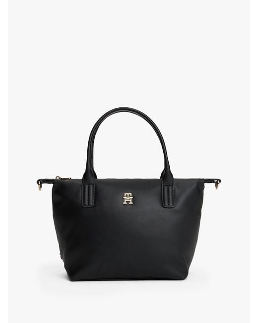 Tommy Hilfiger Black Th Monogram Crossbody Tote Bag