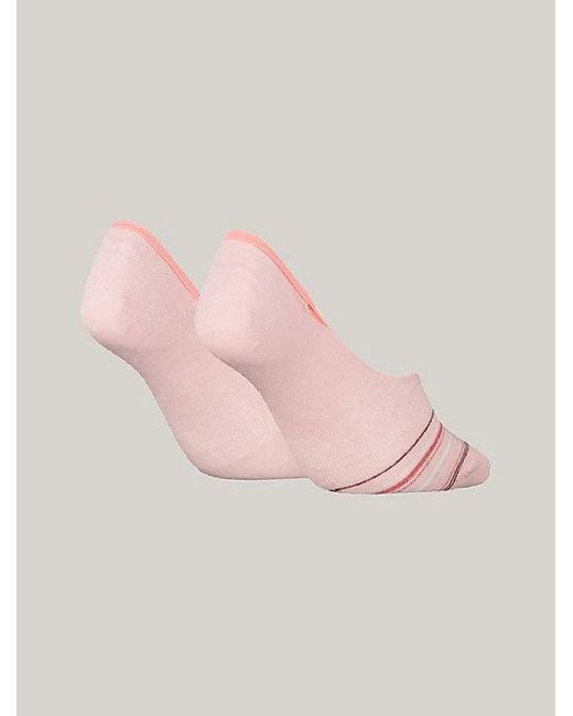 Tommy Hilfiger Set Van 2 Paar Geribde Metallic Footie-sokken in het Pink