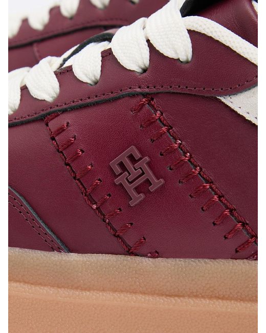 Tommy Hilfiger Multicolor Leather Th Monogram Court Trainers