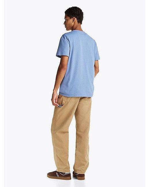 Tommy Hilfiger T-Shirt Met Ronde Hals En Tommy-Badge in het Blue voor heren