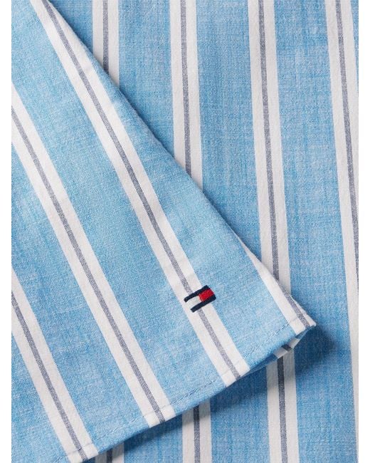 Tommy Hilfiger Blue Tie Detail Cap Sleeve Midi Shirt Dress