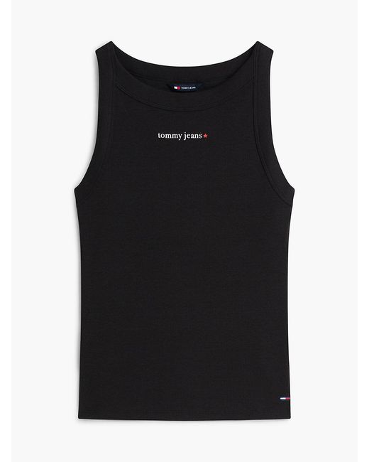 Tommy Hilfiger Blue Logo Ribbed Slim Tank Top