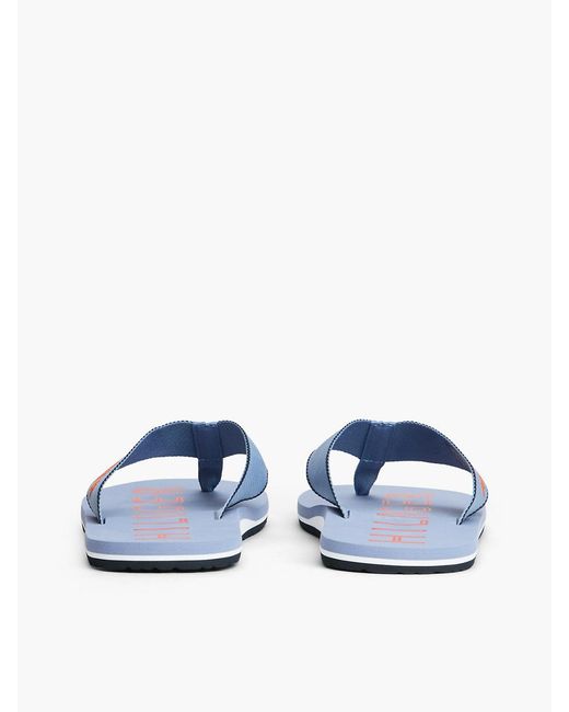 Tommy Hilfiger Blue Logo Embroidery Webbing Strap Flip-Flops for men