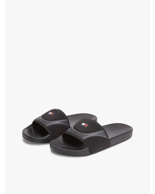 Tommy Hilfiger White Logo Strap Pool Slides for men