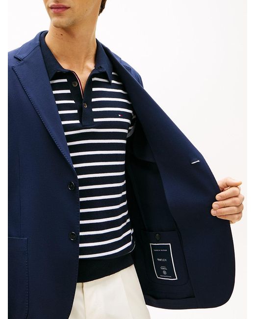 Tommy Hilfiger Blue Jersey Regular Fit Blazer for men